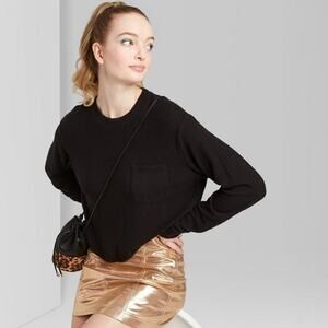 Wild Fable S Long Sleeve Cropped Crew Neck